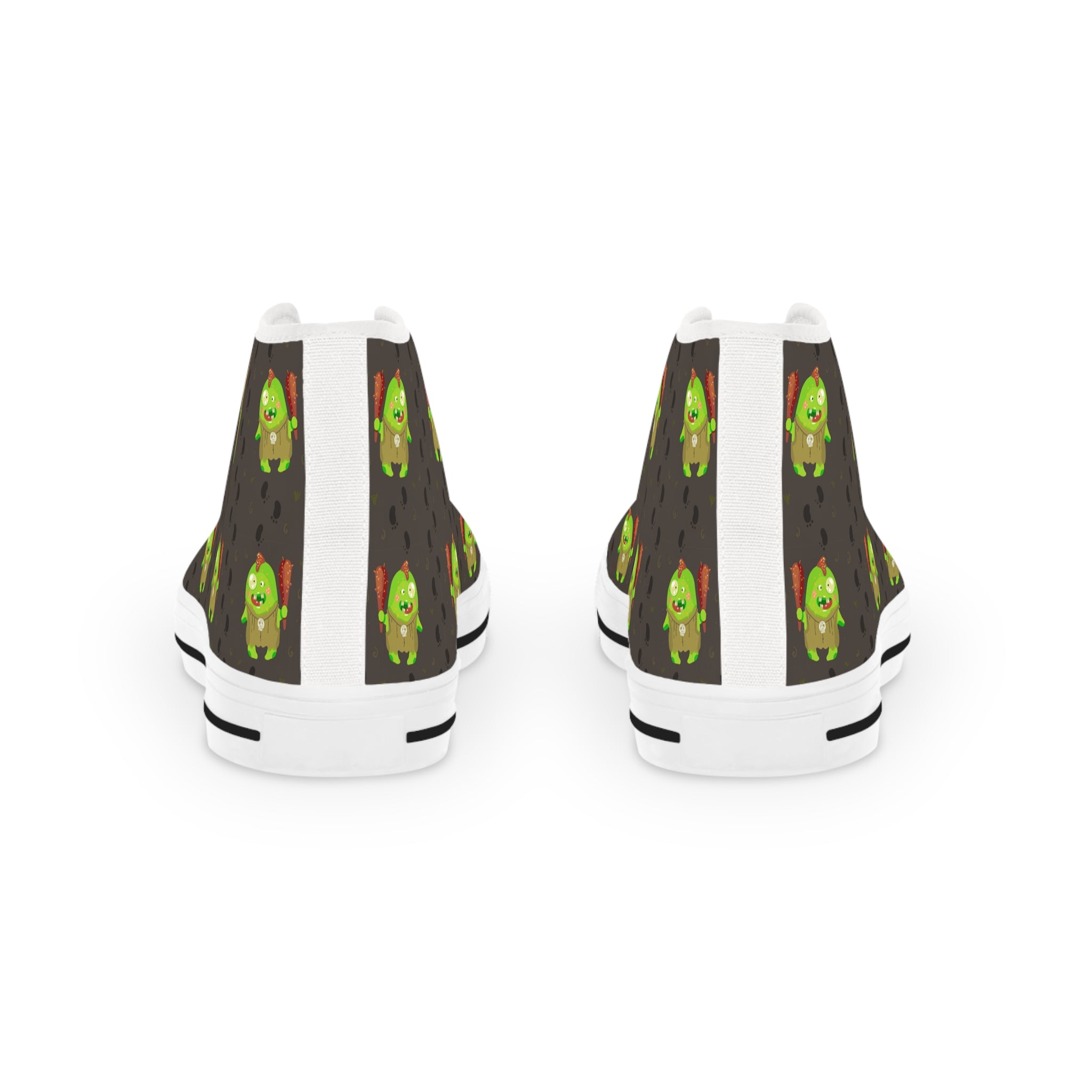 Men’s High-Top Canvas Sneakers with Fun Avocado Warrior Print