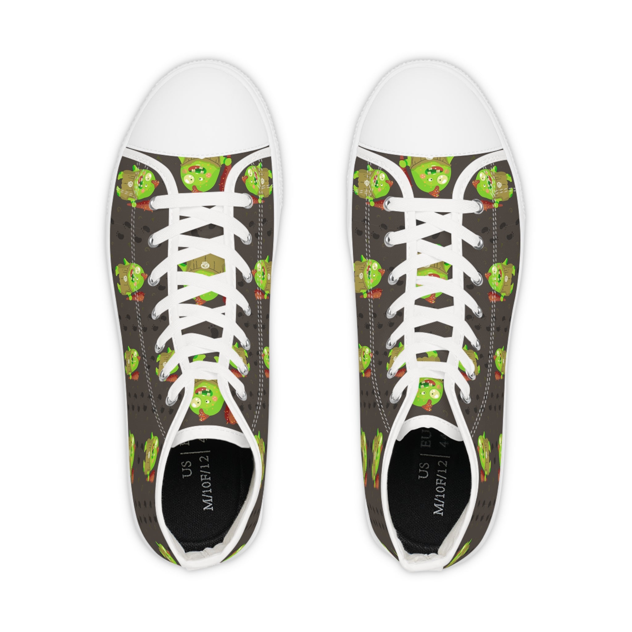 Men’s High-Top Canvas Sneakers with Fun Avocado Warrior Print