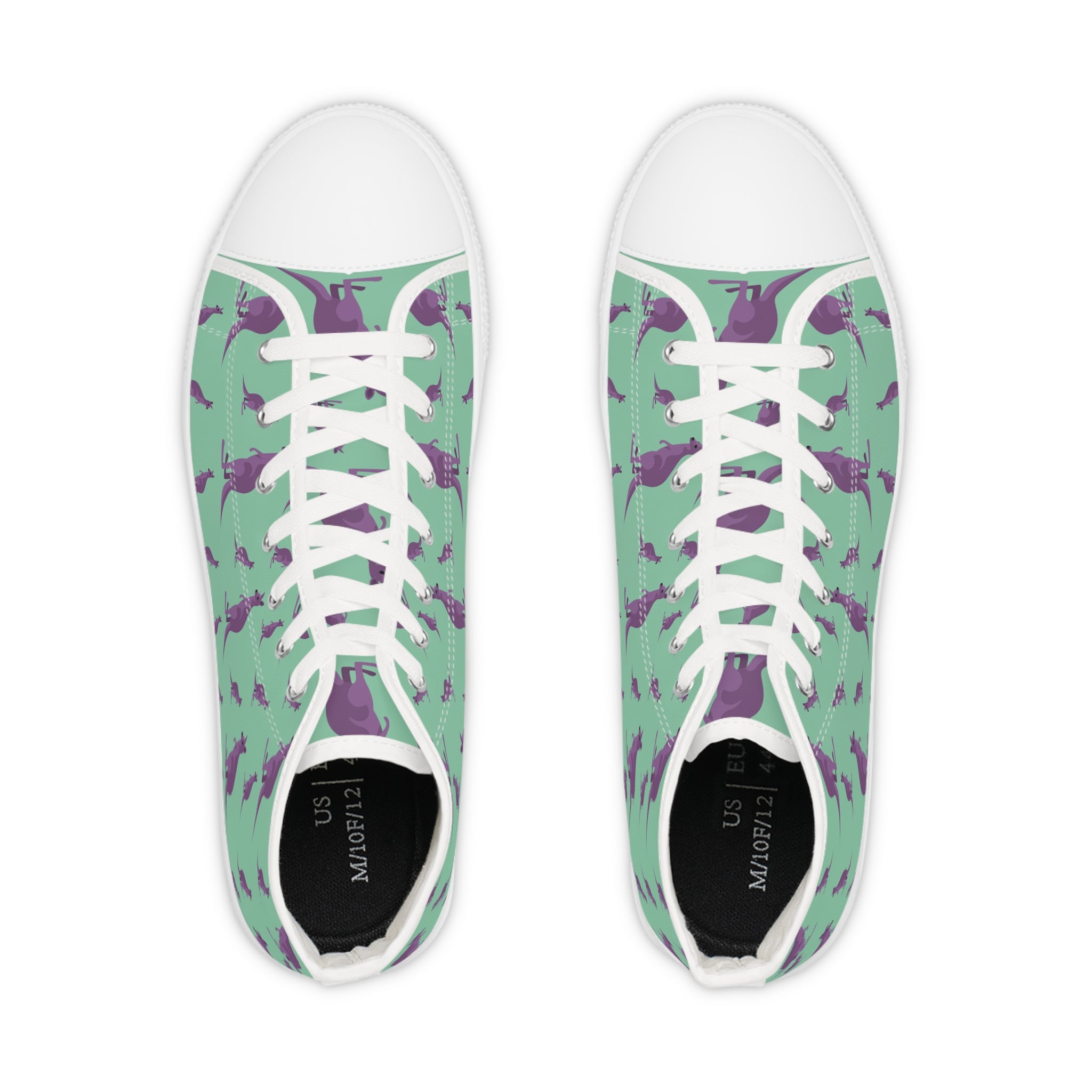 Men’s High-Top Canvas Sneakers with Kangaroo Print – Unique and Playful Canvas Shoes