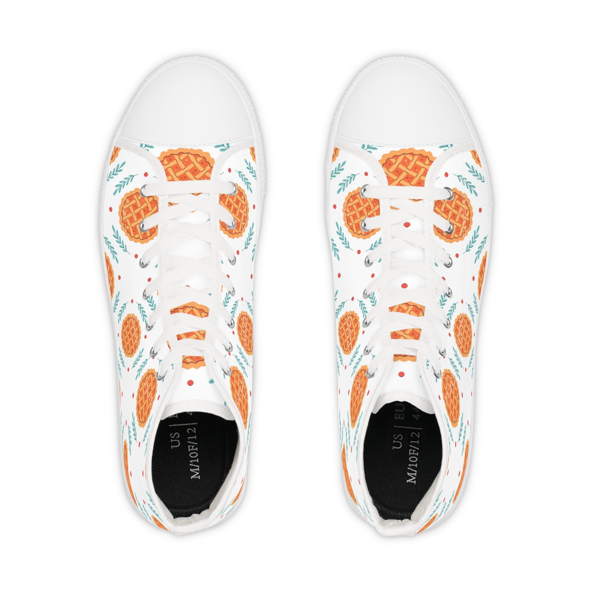 Men’s High-Top Canvas Sneakers with Waffle Print – Fun & Food-Inspired