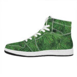 Stylish Christmas High Top Leather Sneakers with Tree Branch Print