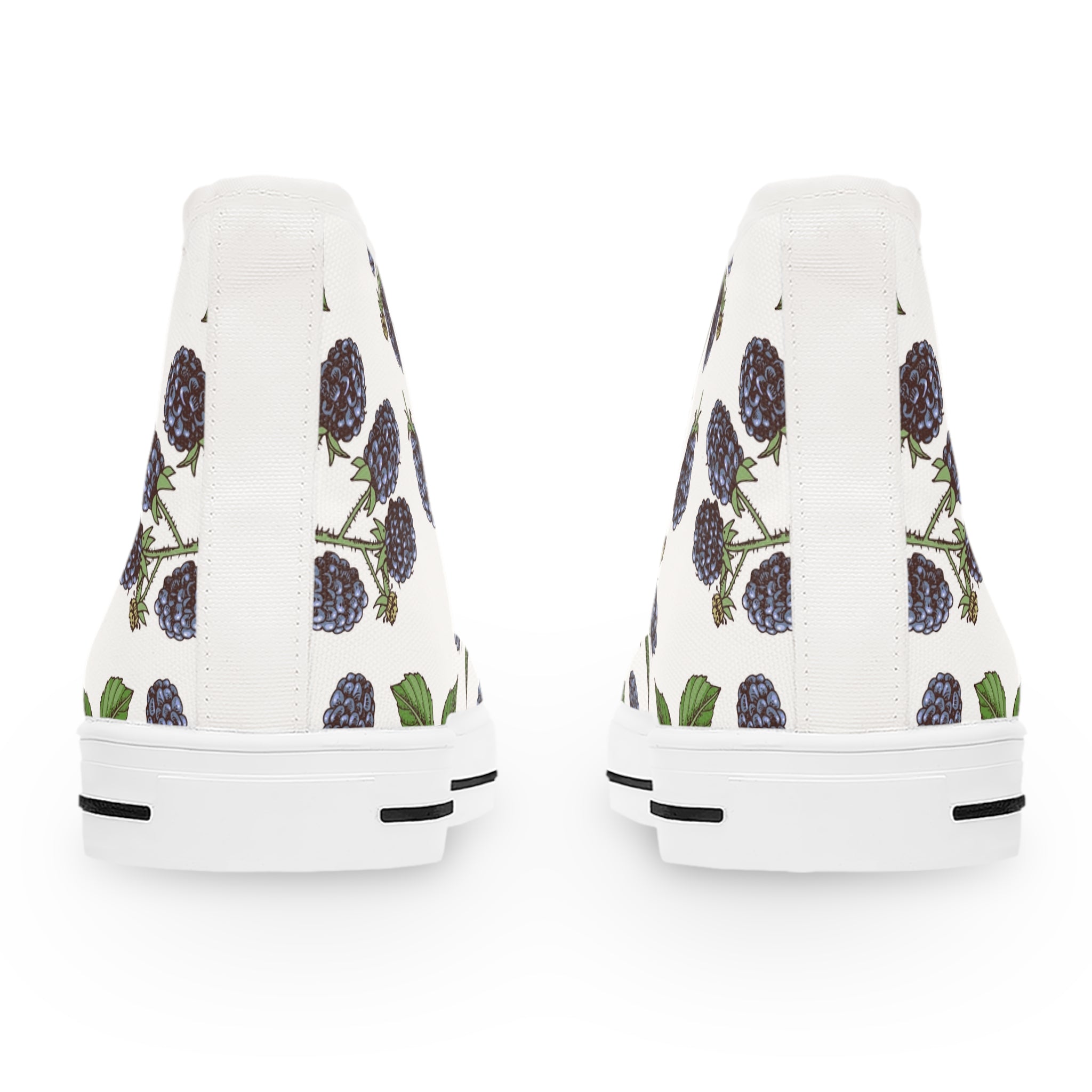 Women’s High-Top Canvas Sneakers with Blackberry Print – Fresh & Botanical