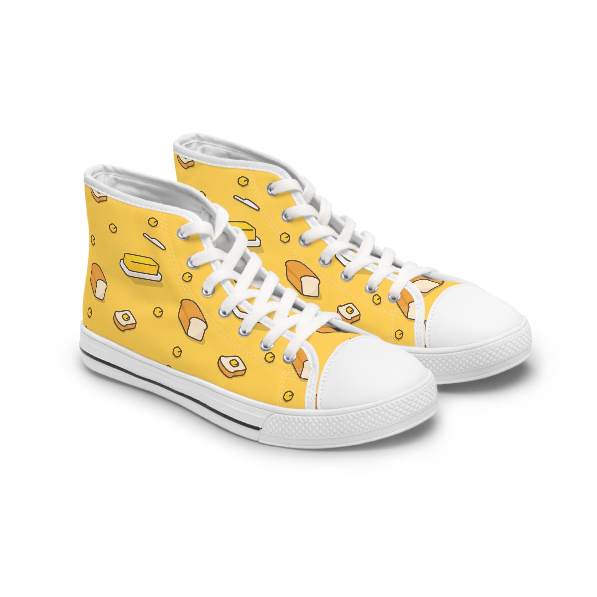 Womens High Top Canvas Sneakers With Butter Toast Print Comfortable Stylish 1E72Y