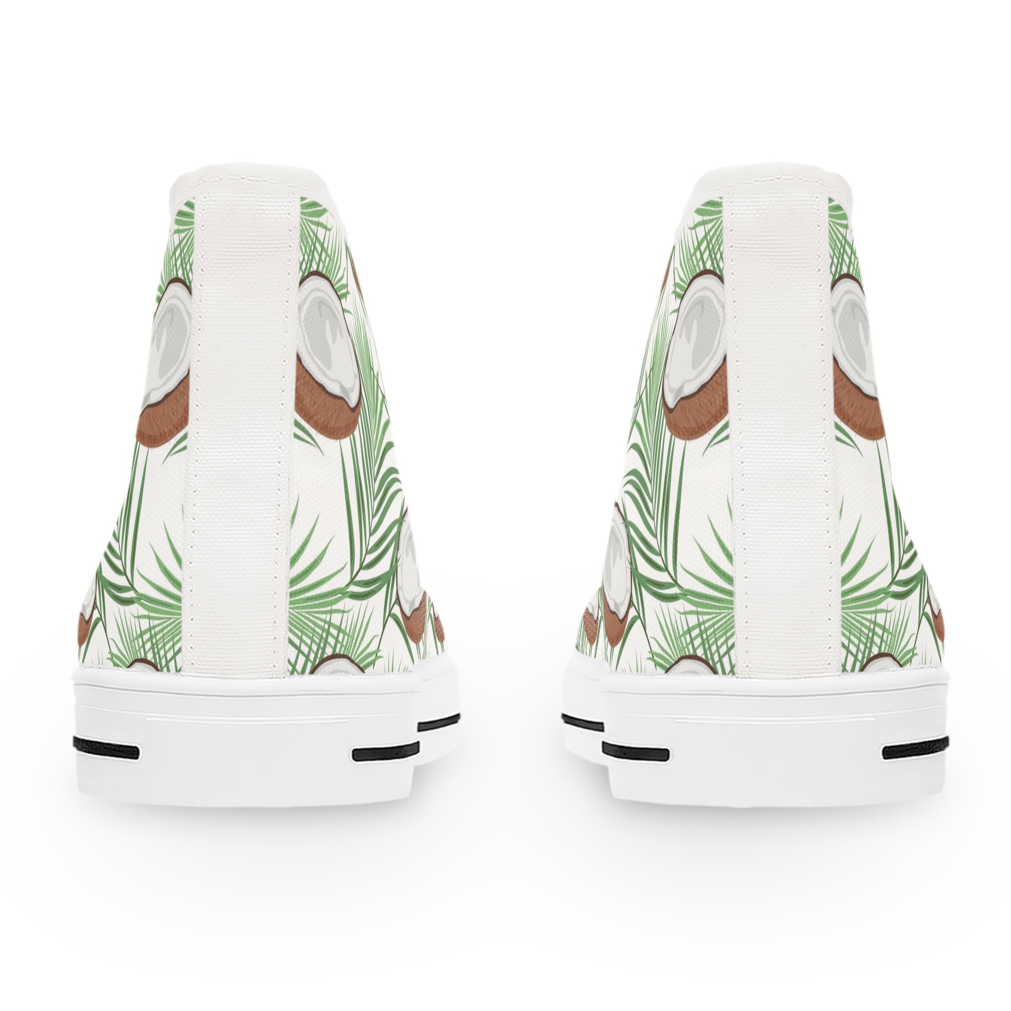 Women’s High-Top Canvas Sneakers with Coconut Palm Design – Fresh & Nature-Inspired