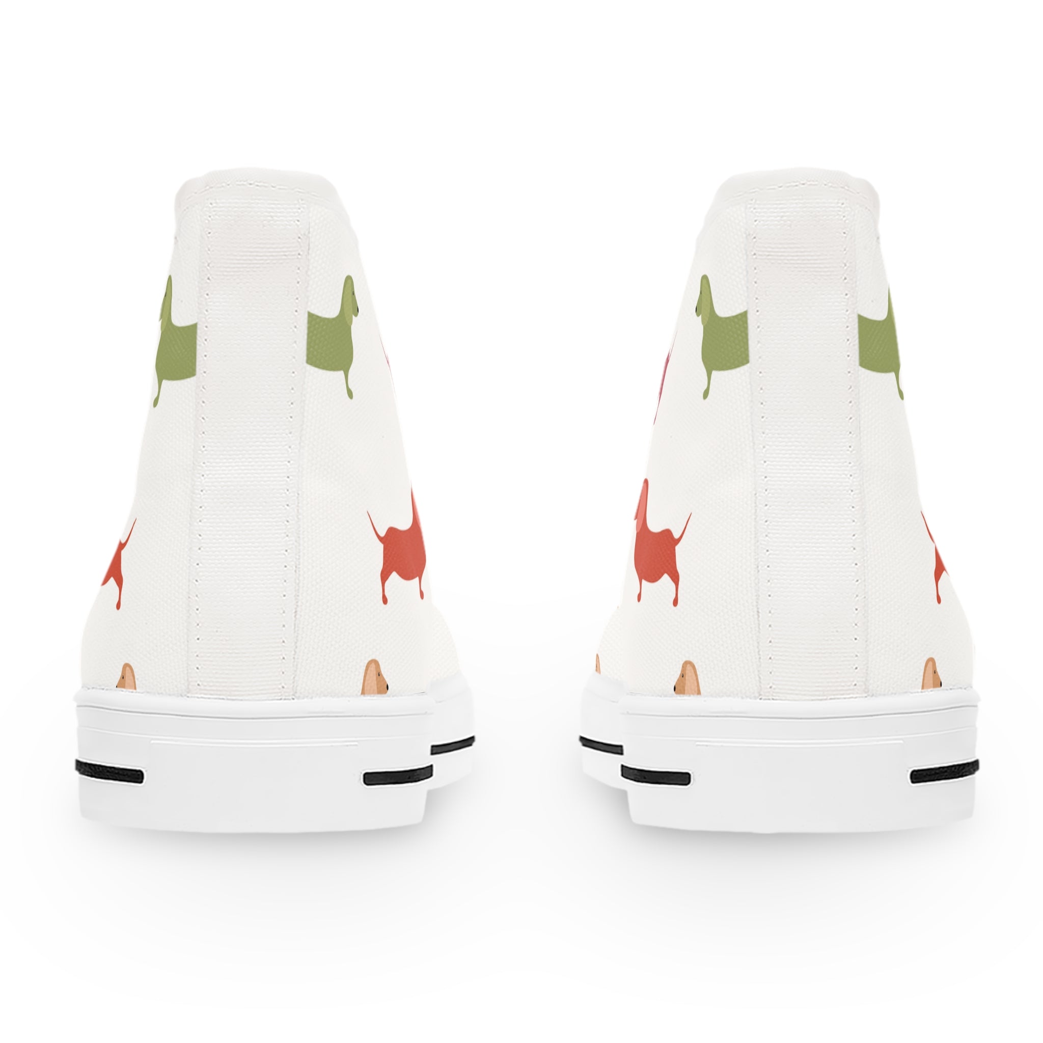 Women’s High-Top Canvas Sneakers with Dachshund Print – Cute & Stylish