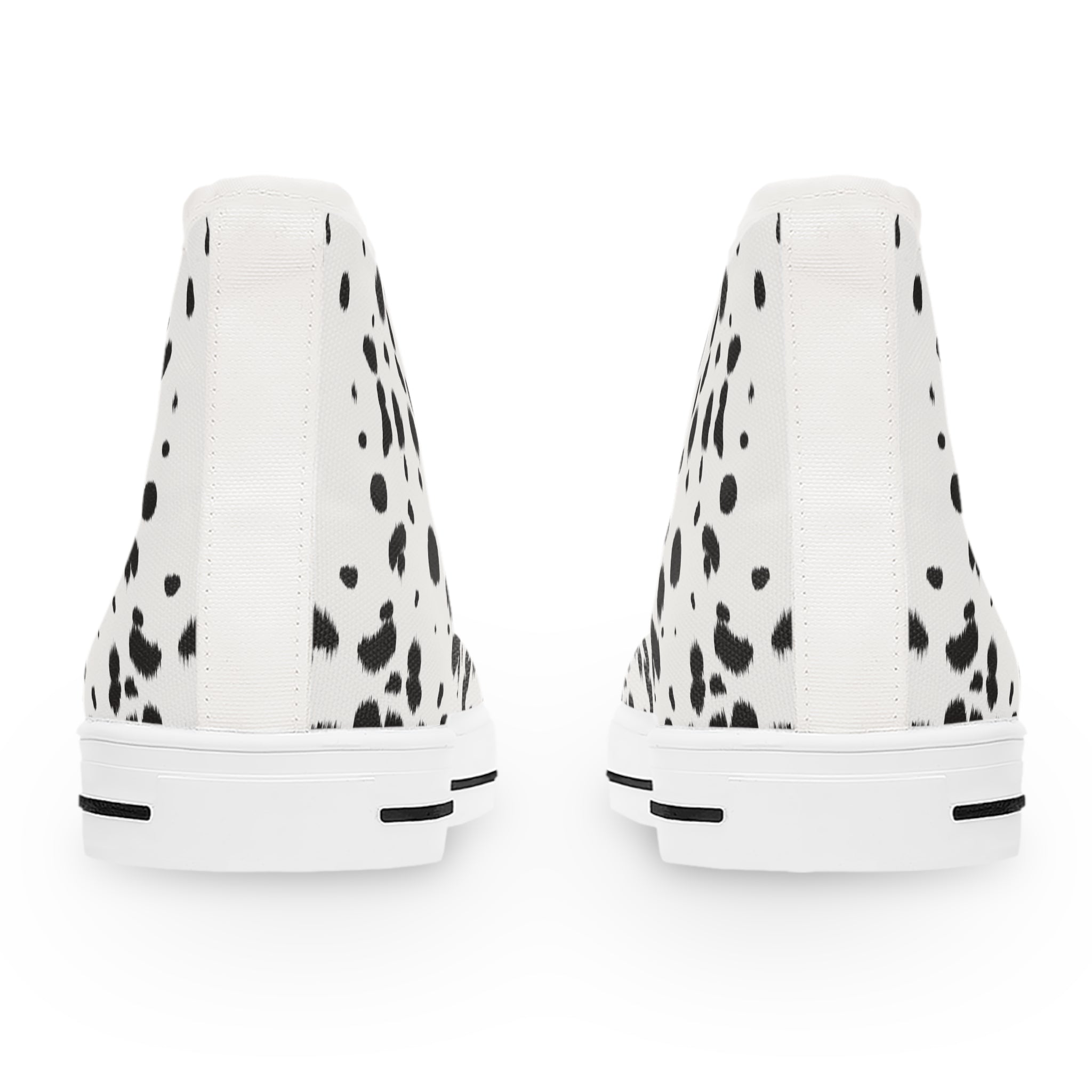 Women’s High-Top Canvas Sneakers with Dalmatian Print – Trendy & Playful