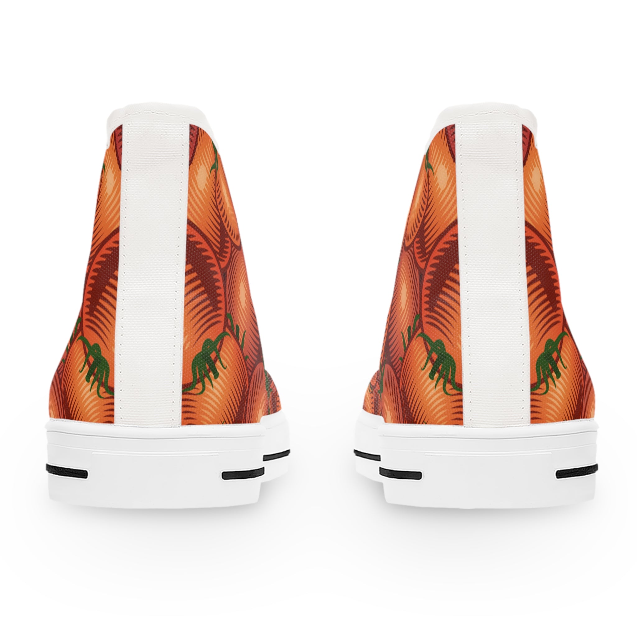 Women’s High-Top Canvas Sneakers with Juicy Tomato Pattern – Fresh & Trendy