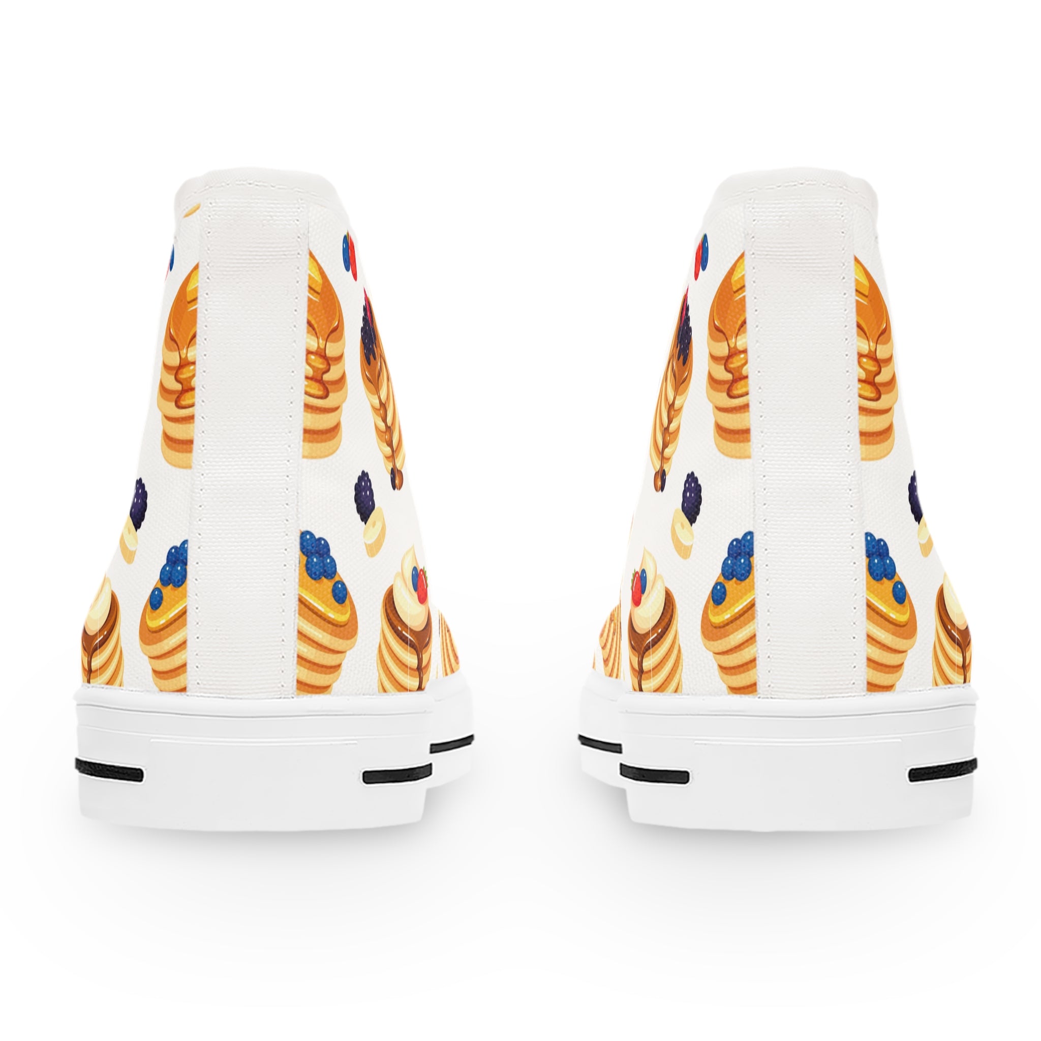 Women’s High-Top Canvas Sneakers with Pancake Print – Sweet & Whimsical