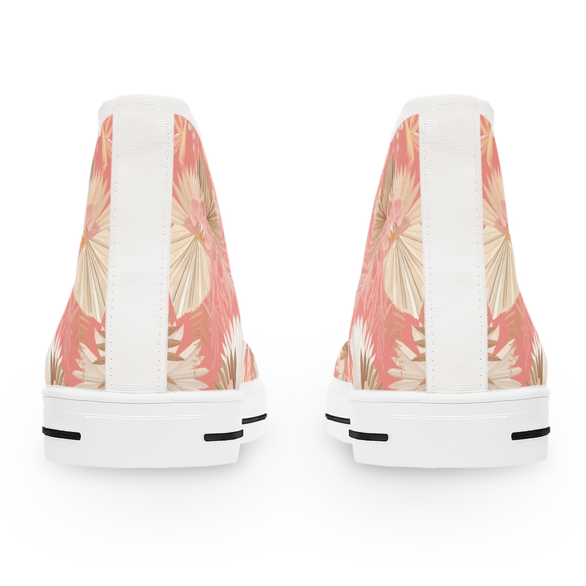 Women’s High-Top Canvas Sneakers with Pastel Floral Pattern – Soft & Chic