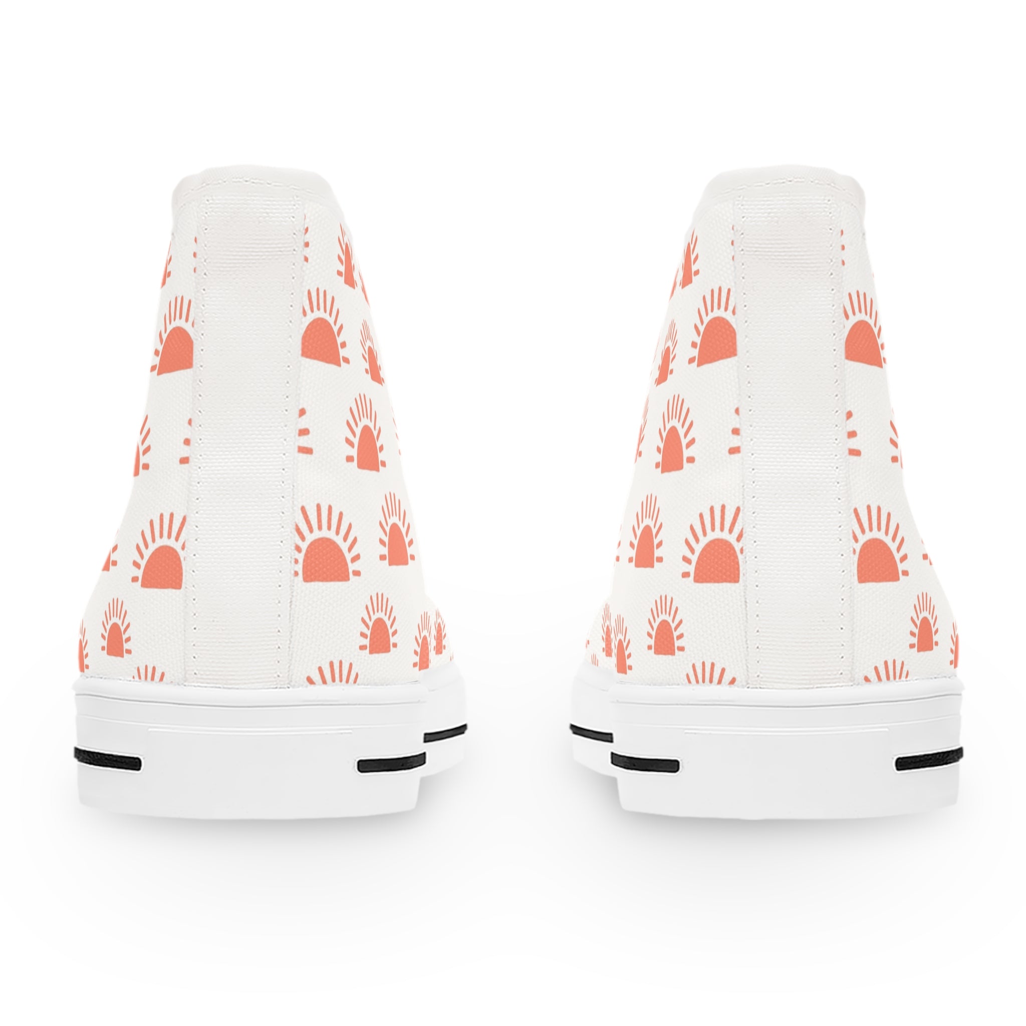 Women’s High-Top Canvas Sneakers with Sunrise Print – Bright & Uplifting