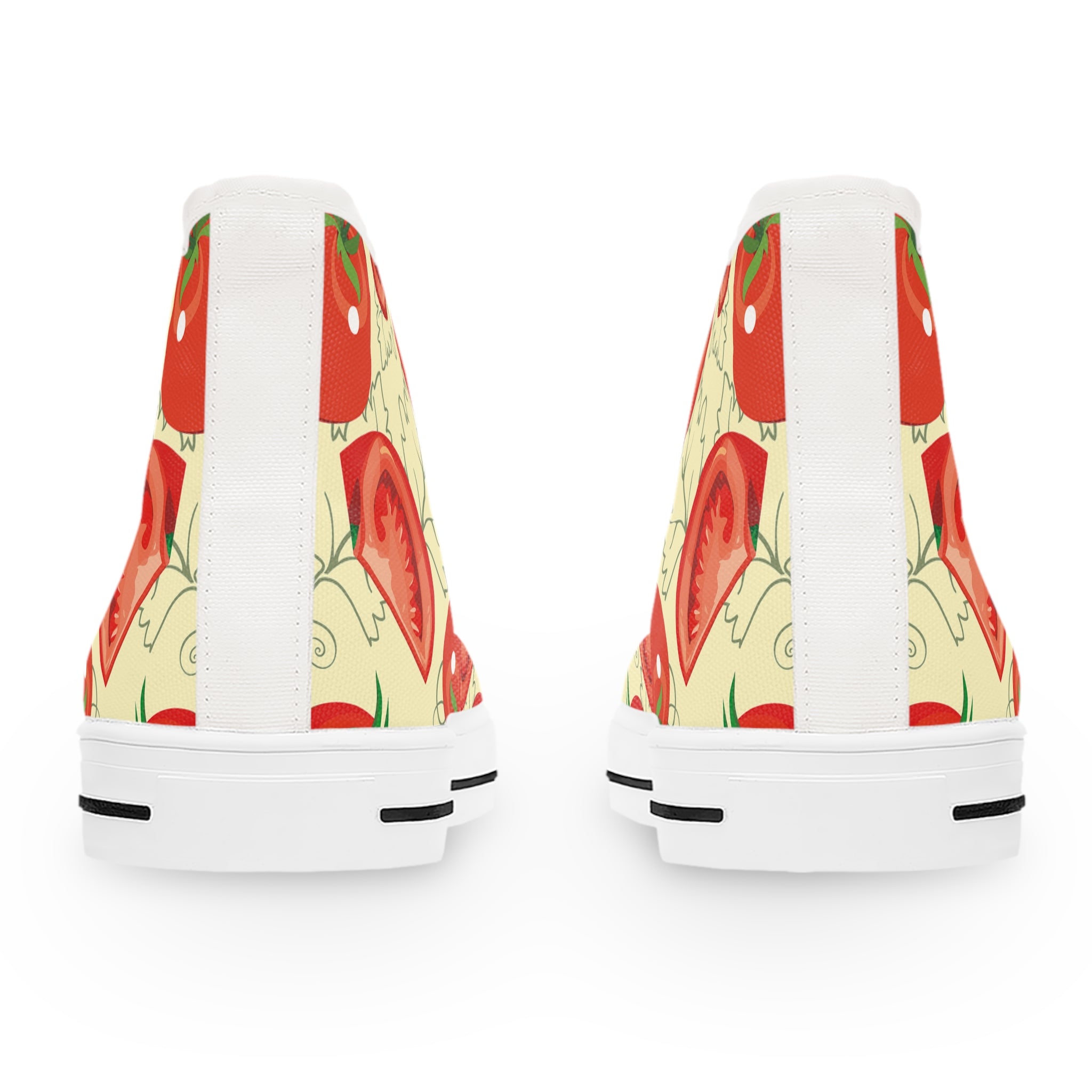 Women’s High-Top Canvas Sneakers with Tomato Print – Fun & Fresh