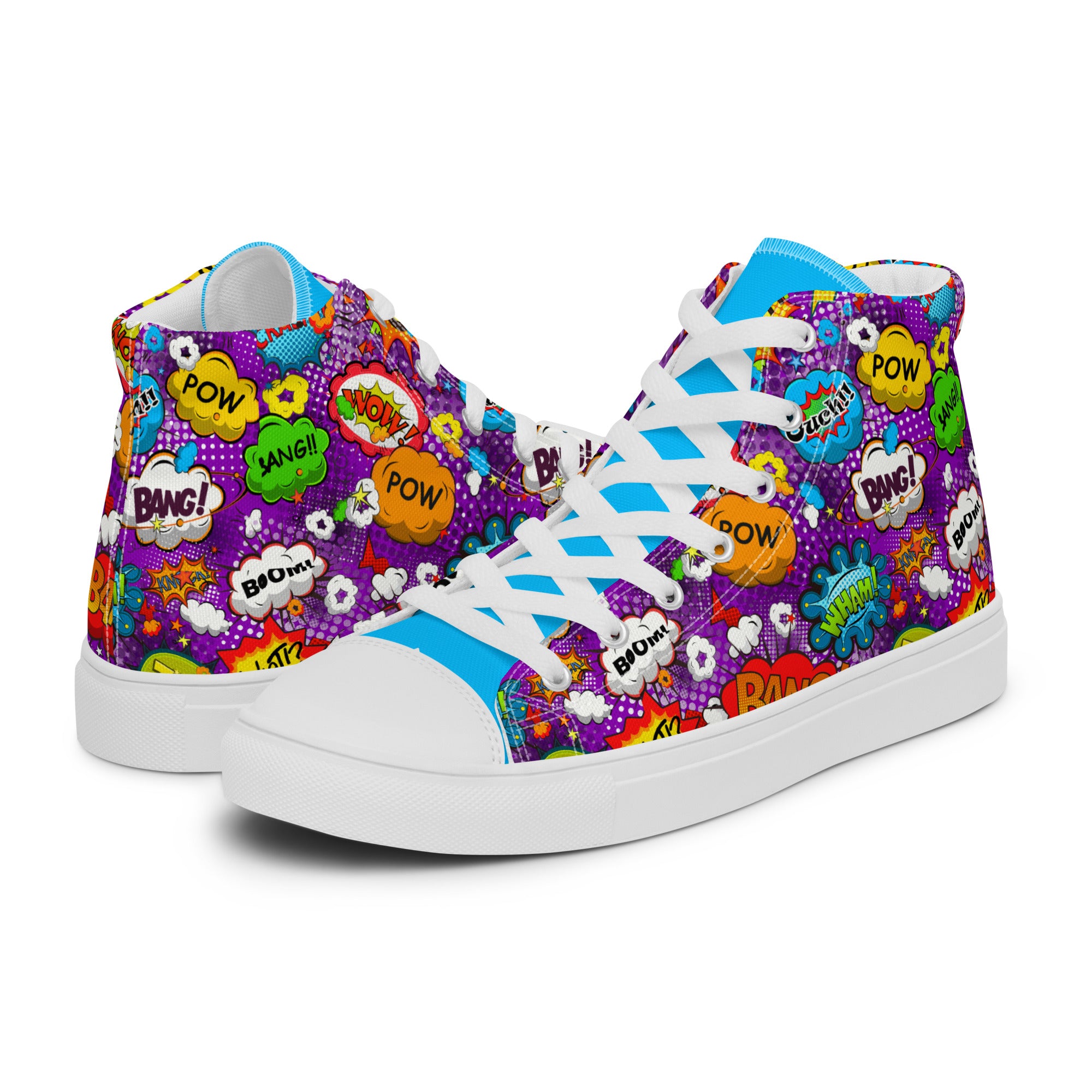 Womens High Top Sneakers Comic Pop Art Print Colorful Canvas Shoes Atrhp