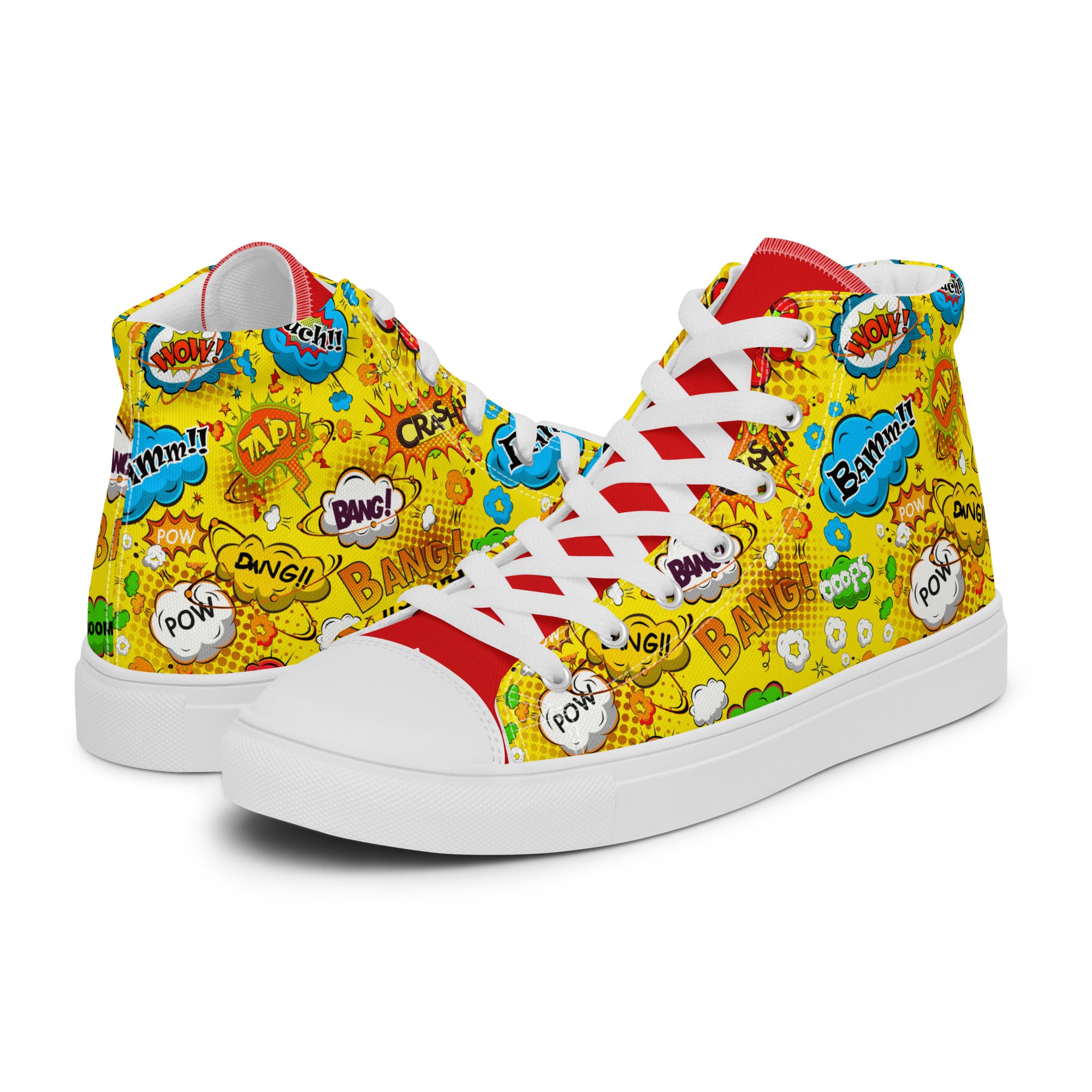 Womens High Top Sneakers Comic Pop Art Print Fun Canvas Shoes Hzrcq