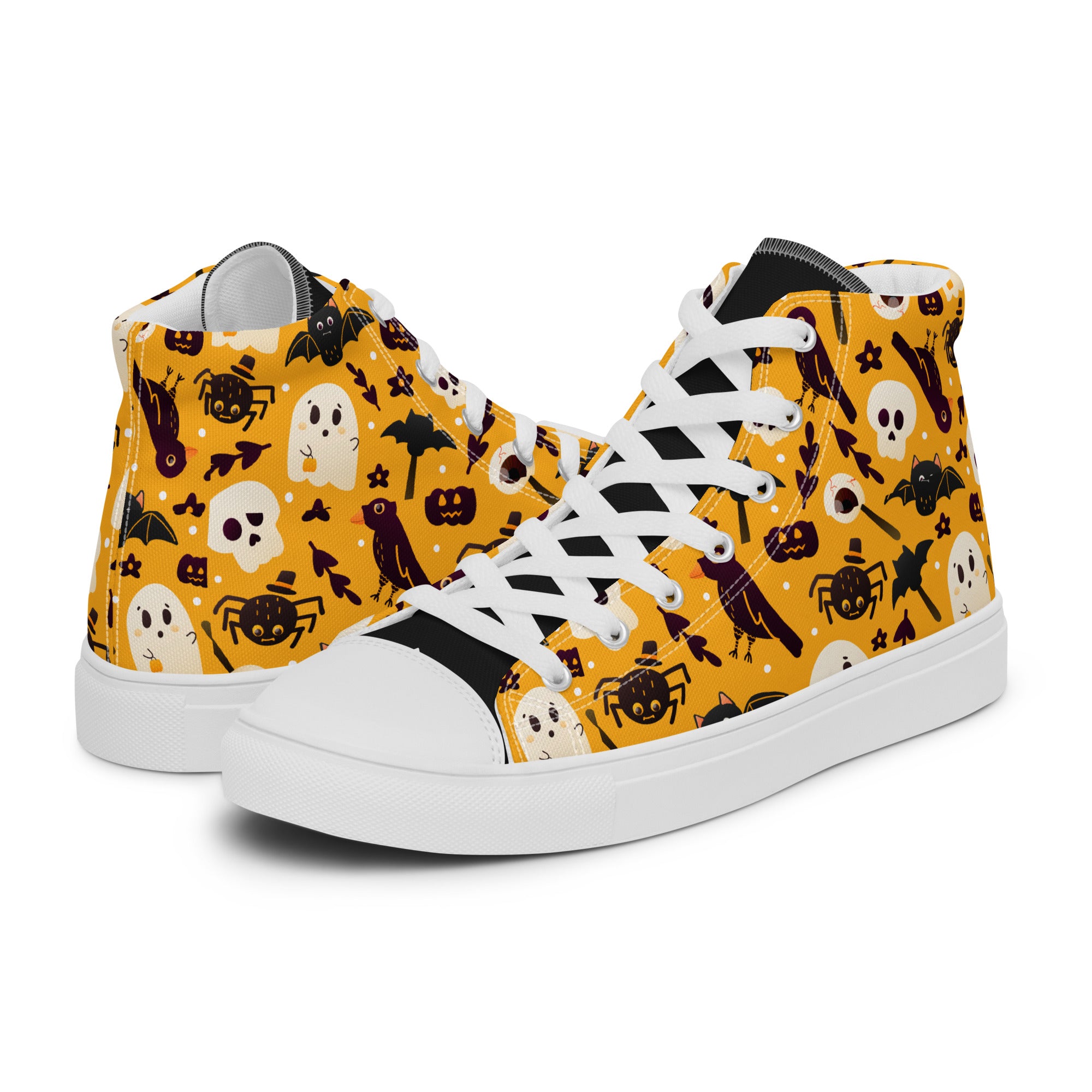 Womens High Top Sneakers Halloween Icons Print Fun Canvas Shoes Ql4Fr