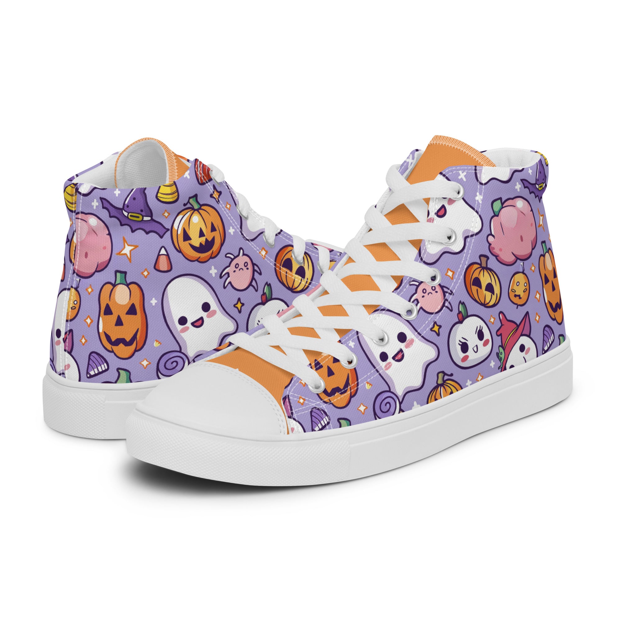 Womens High Top Sneakers Halloween Kawaii Print Cute Canvas Shoes Lsbrz