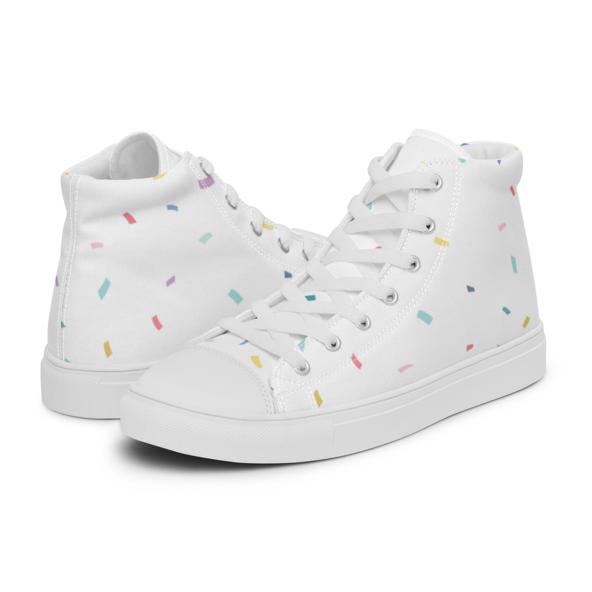 Womens High Top Sneakers Pastel Confetti Print Minimalist Canvas Shoes Rj8Qf