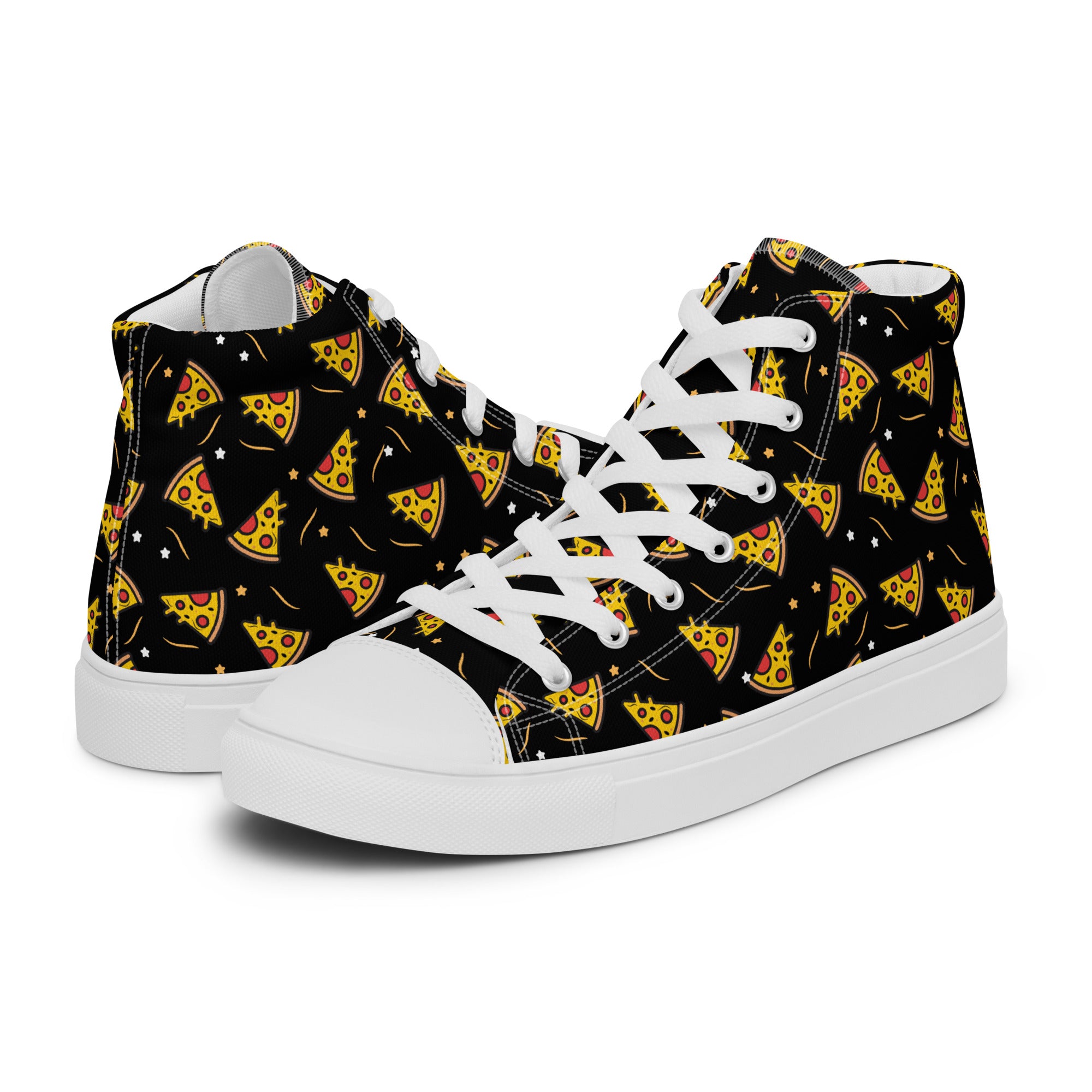 Womens High Top Sneakers Pizza Slice Print Fun Canvas Shoes Zgyvp