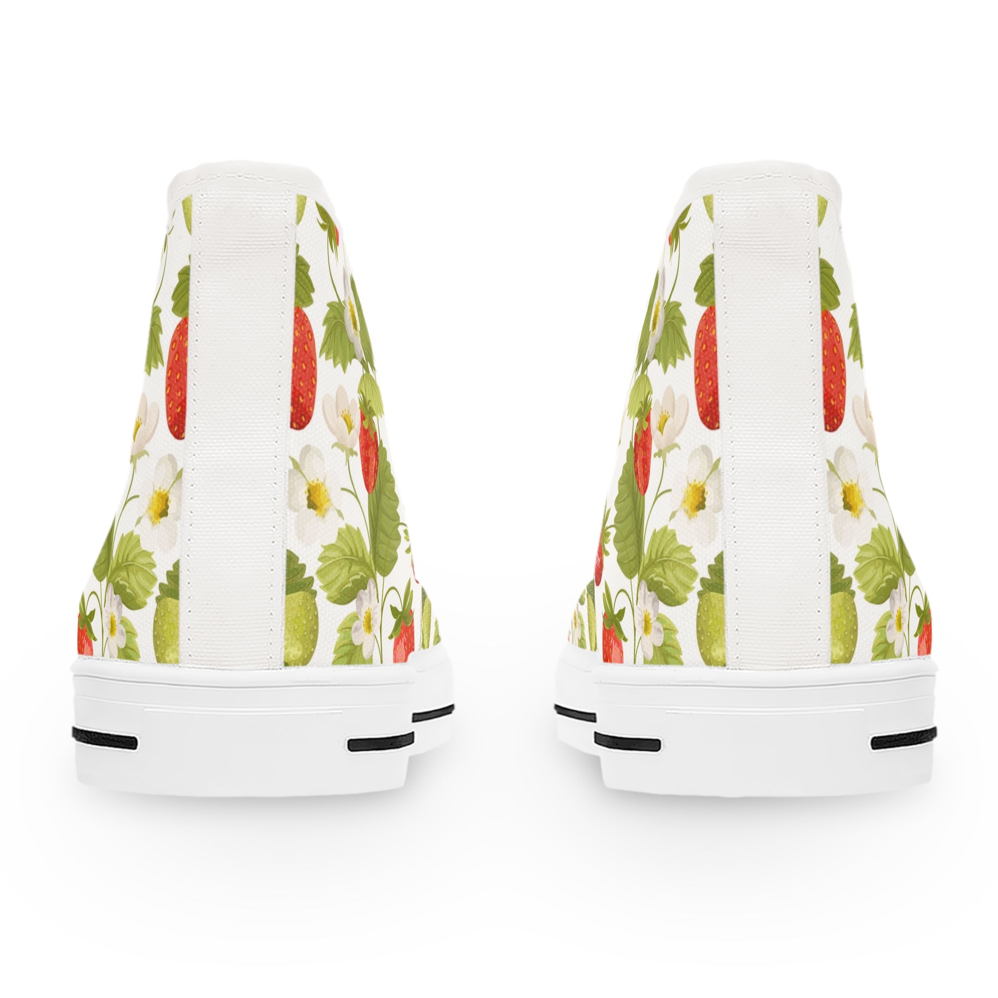 Women’s Strawberry Garden High-Top Canvas Sneakers – Lightweight, Breathable, and Stylish