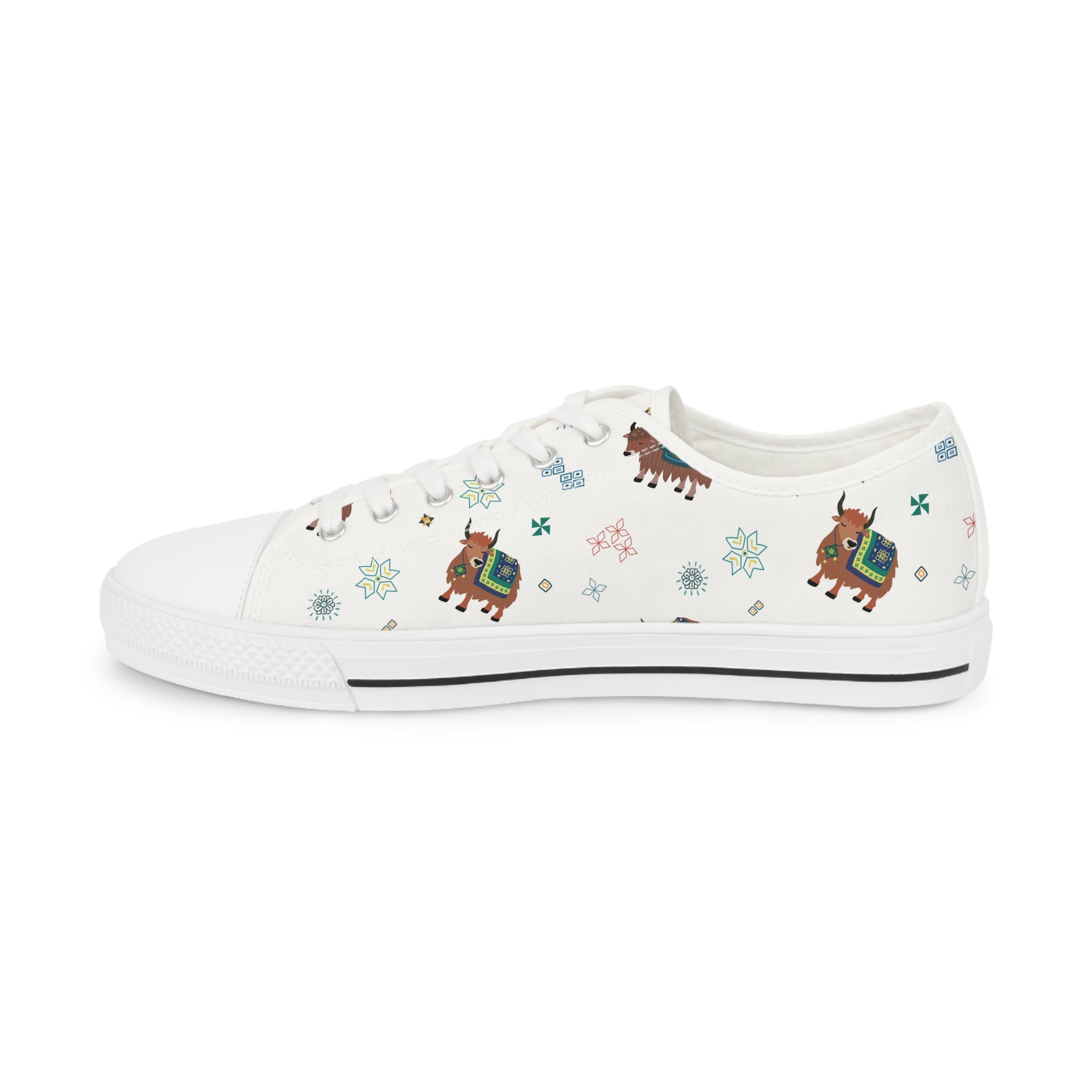 Men’s Alpaca Pattern Low-Top Sneakers – Southwestern-Inspired Design