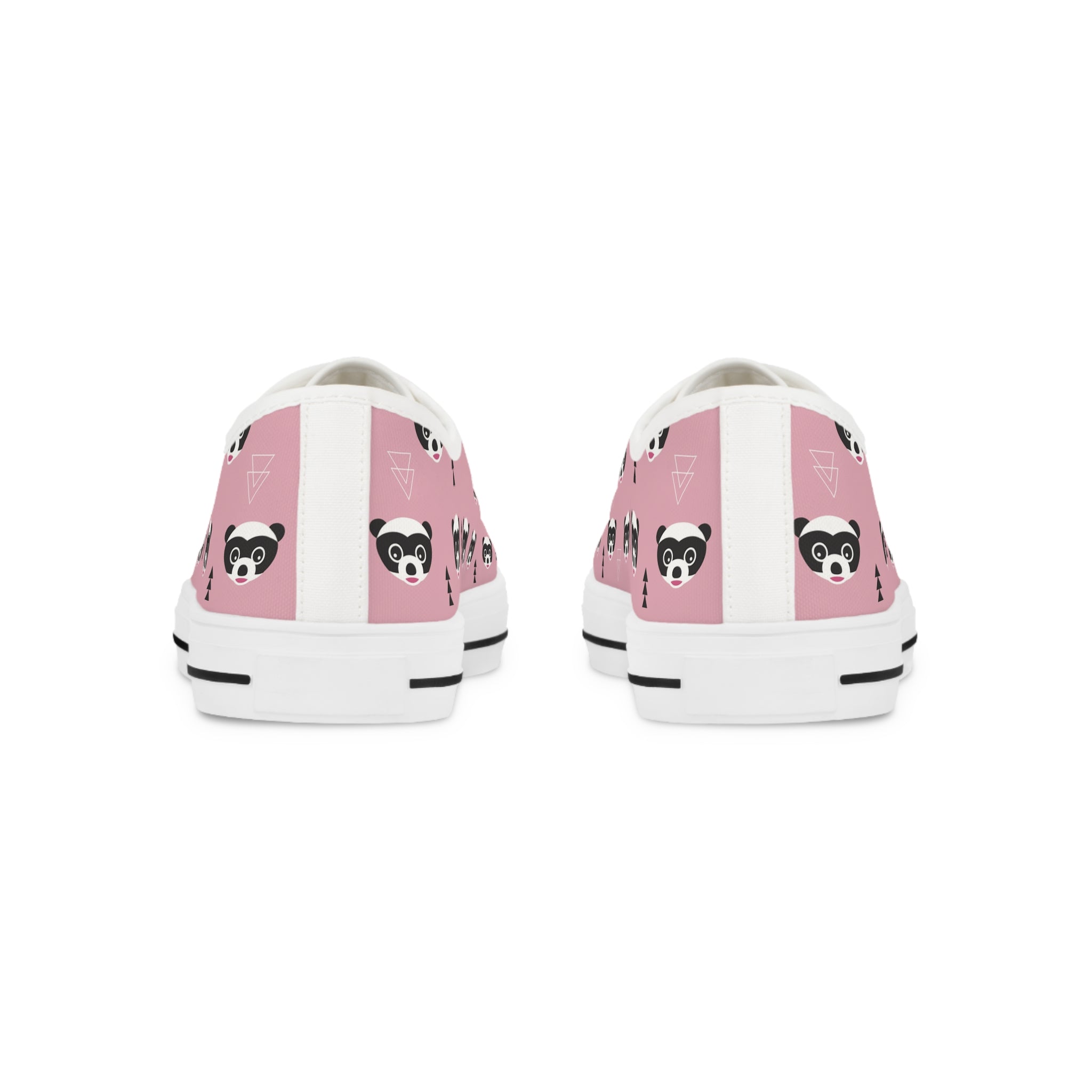 Men’s Canvas Low-Top Sneakers, Panda Print, Animal Lovers, Cute & Lightweight