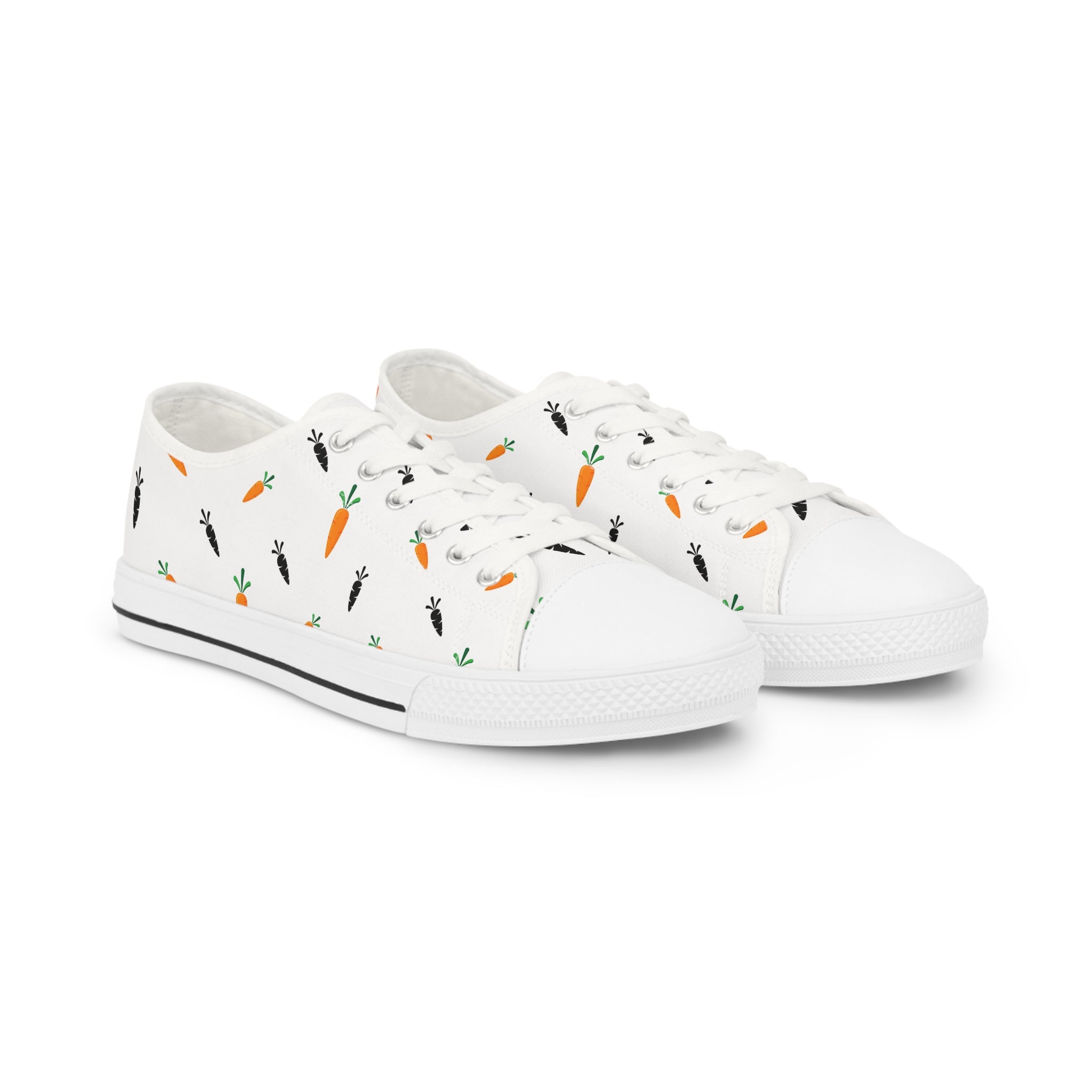 Mens Carrot And Rabbit Pattern Low Top Sneakers Playful Garden Design Ijpa2