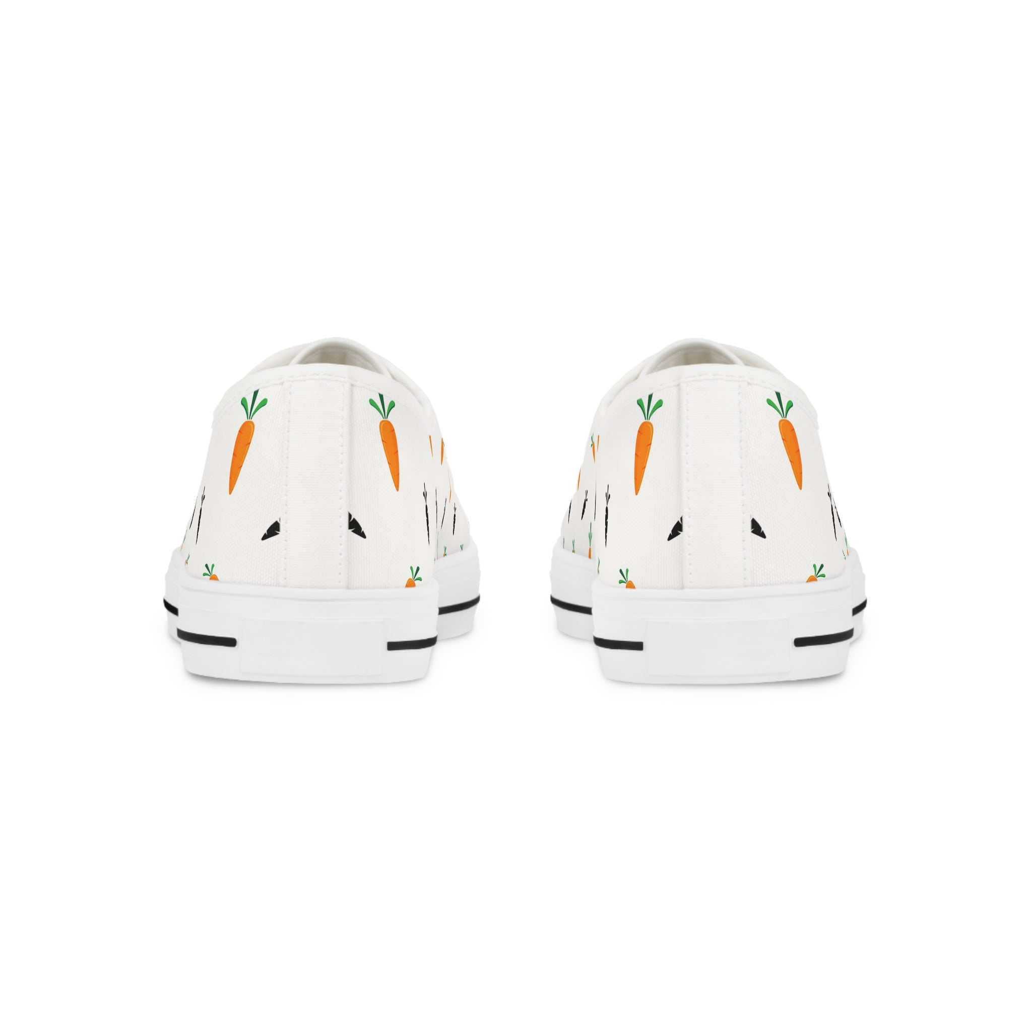 Men’s Carrot and Rabbit Pattern Low-Top Sneakers – Playful Garden Design