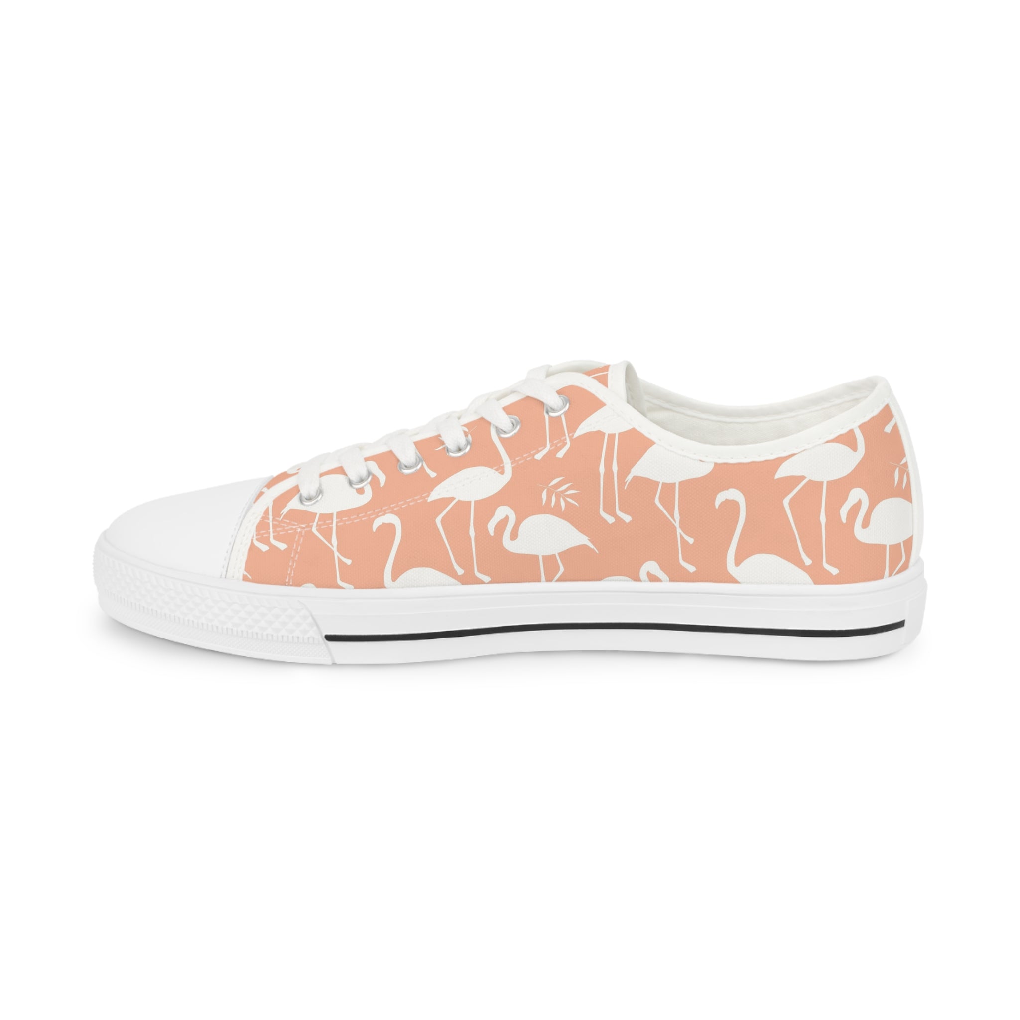 Men’s Flamingo Pattern Low-Top Sneakers – Tropical Pink Design