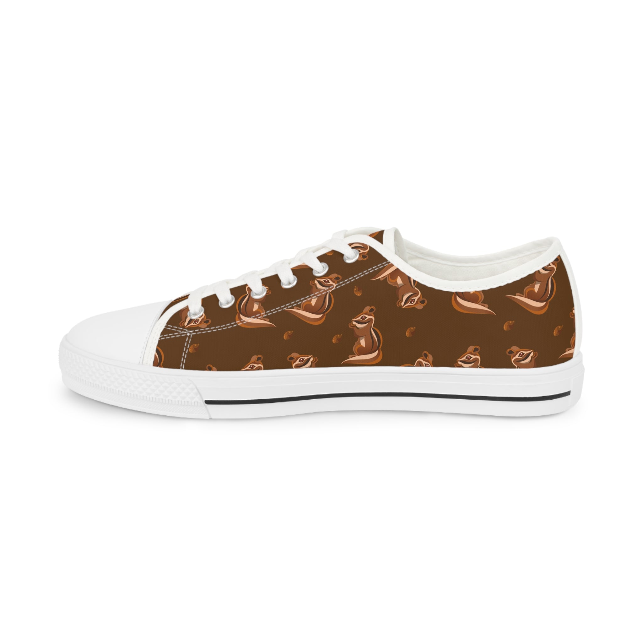 Men’s Fox Pattern Low-Top Sneakers – Minimalist Woodland Design