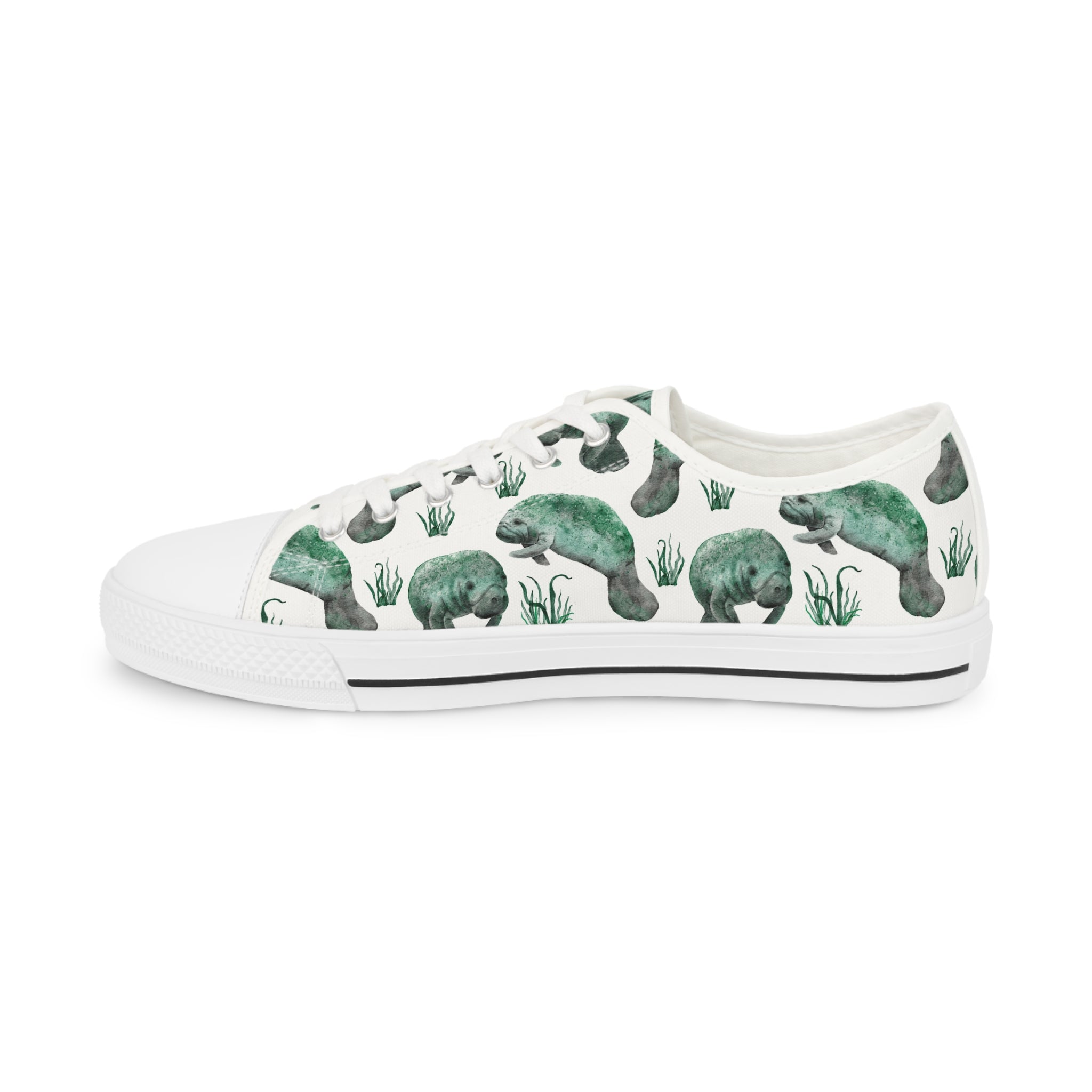 Men’s Manatee Pattern Low-Top Sneakers – Aquatic-Inspired Design