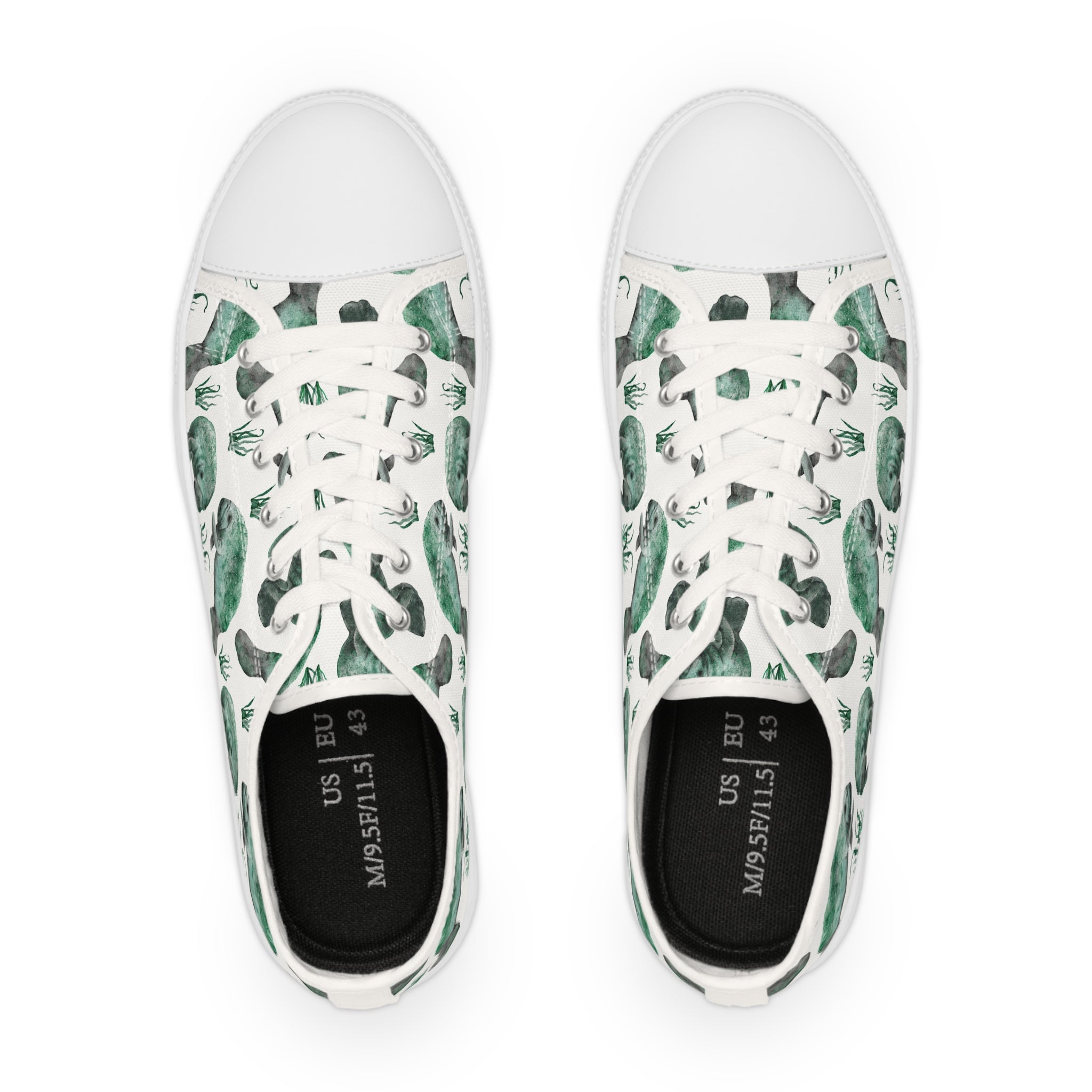 Men’s Manatee Pattern Low-Top Sneakers – Aquatic-Inspired Design