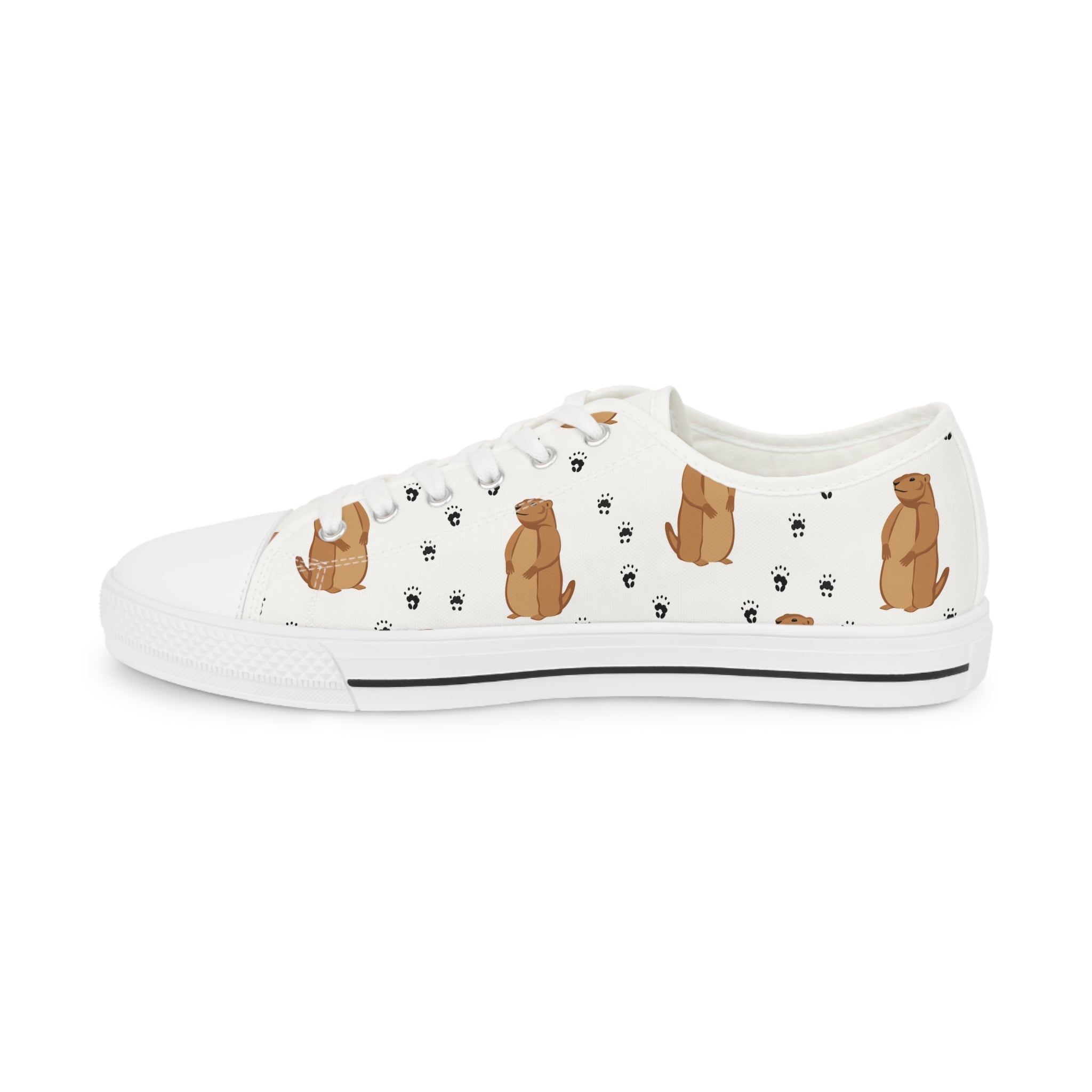 Men’s Prairie Dog Pattern Low-Top Sneakers – Nature-Inspired Animal Design