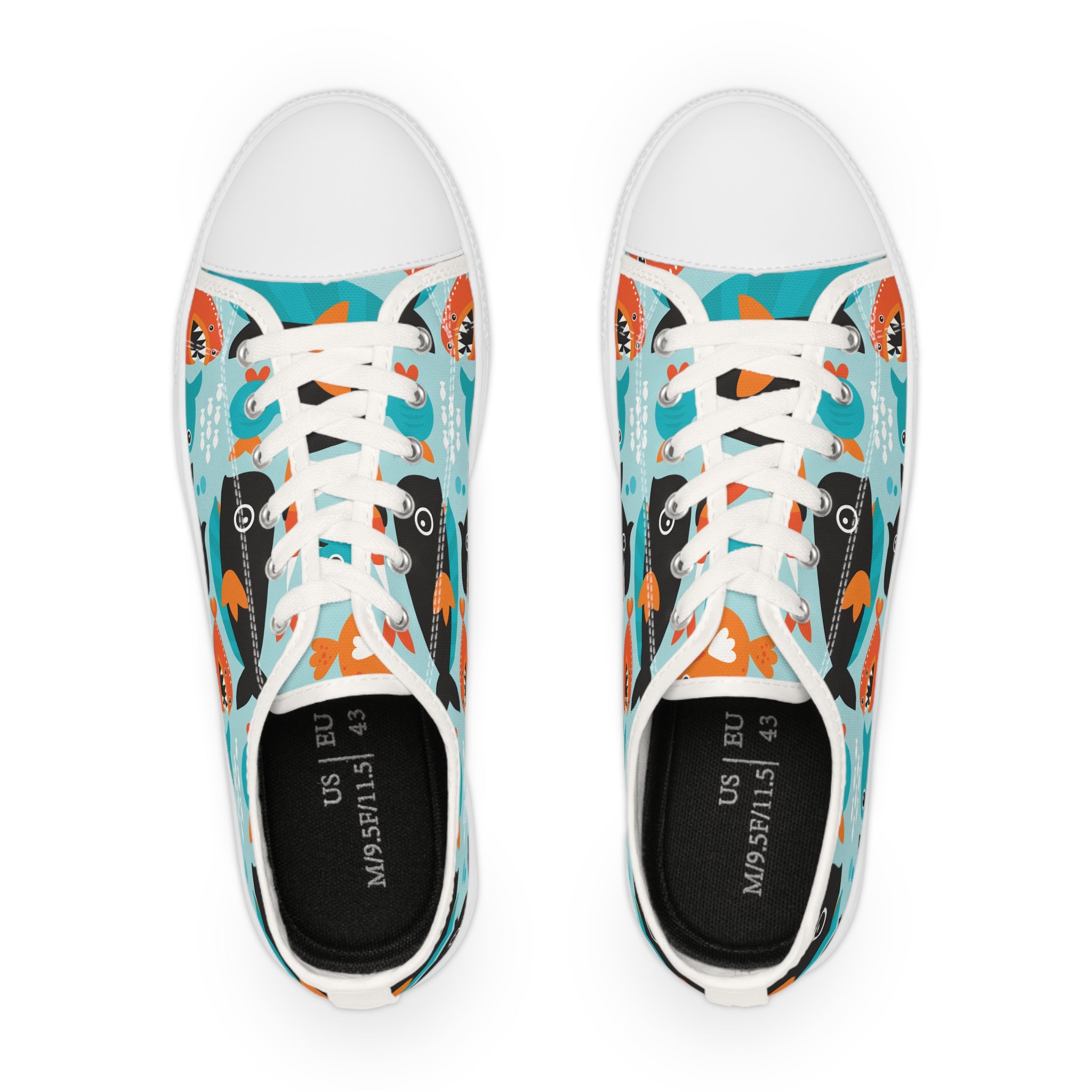 Men’s Shark Pattern Low-Top Sneakers – Bold Ocean-Inspired Design