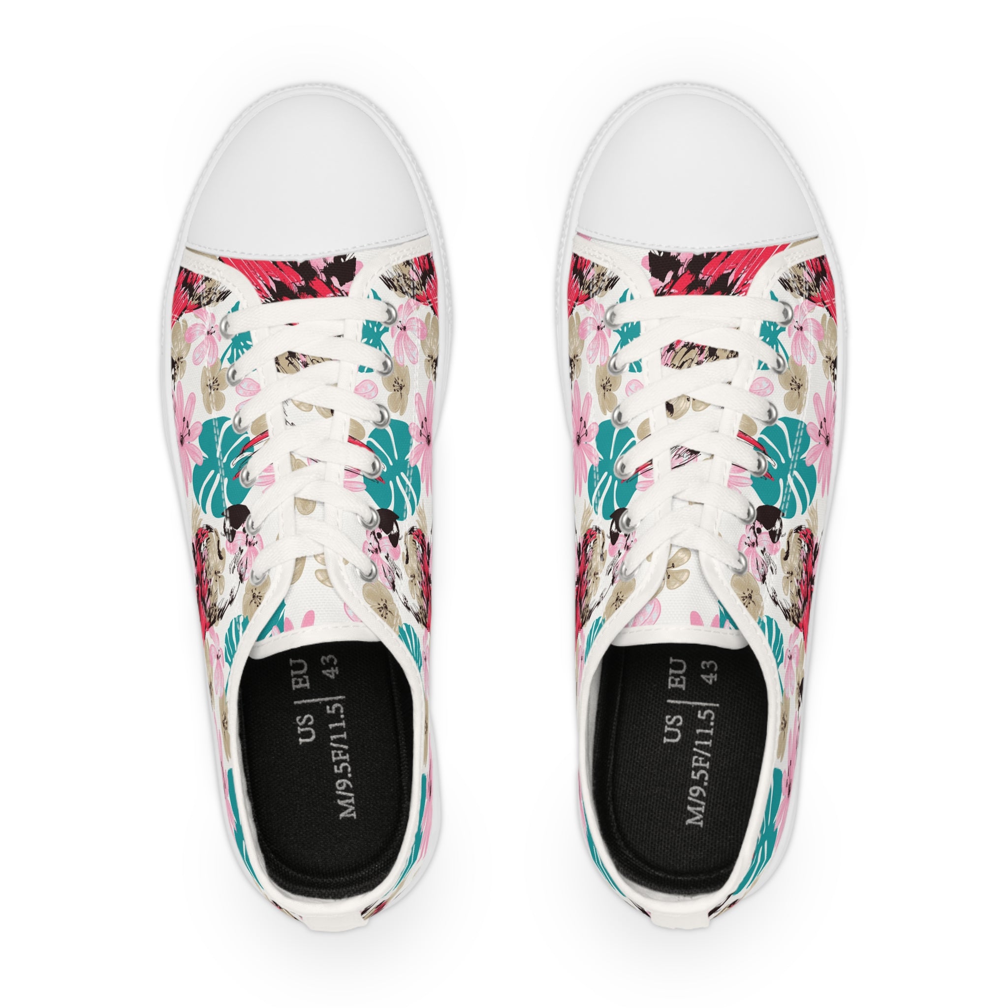 Men’s Tropical Parrot Floral Low-Top Sneakers – Vibrant Island-Inspired Design